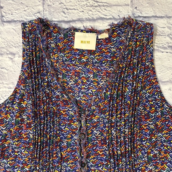 Maeve Anthropologie Lila Tank Pintuck Confetti Button Front Top Blouse Size S - Picture 3 of 15
